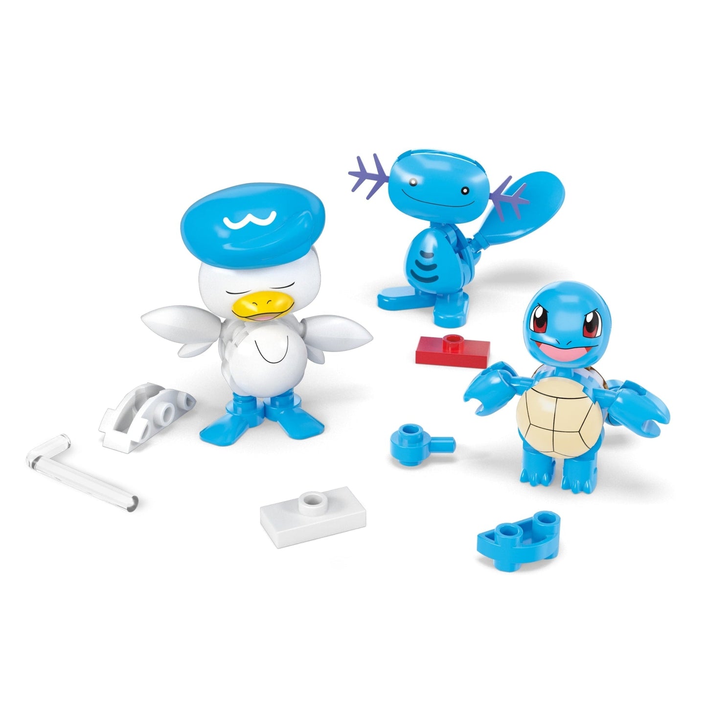 Coffret de Construction Équipe de Type Eau Mega Pokémon, 2Figurines Articulées, 79Pièces, Pour enfants