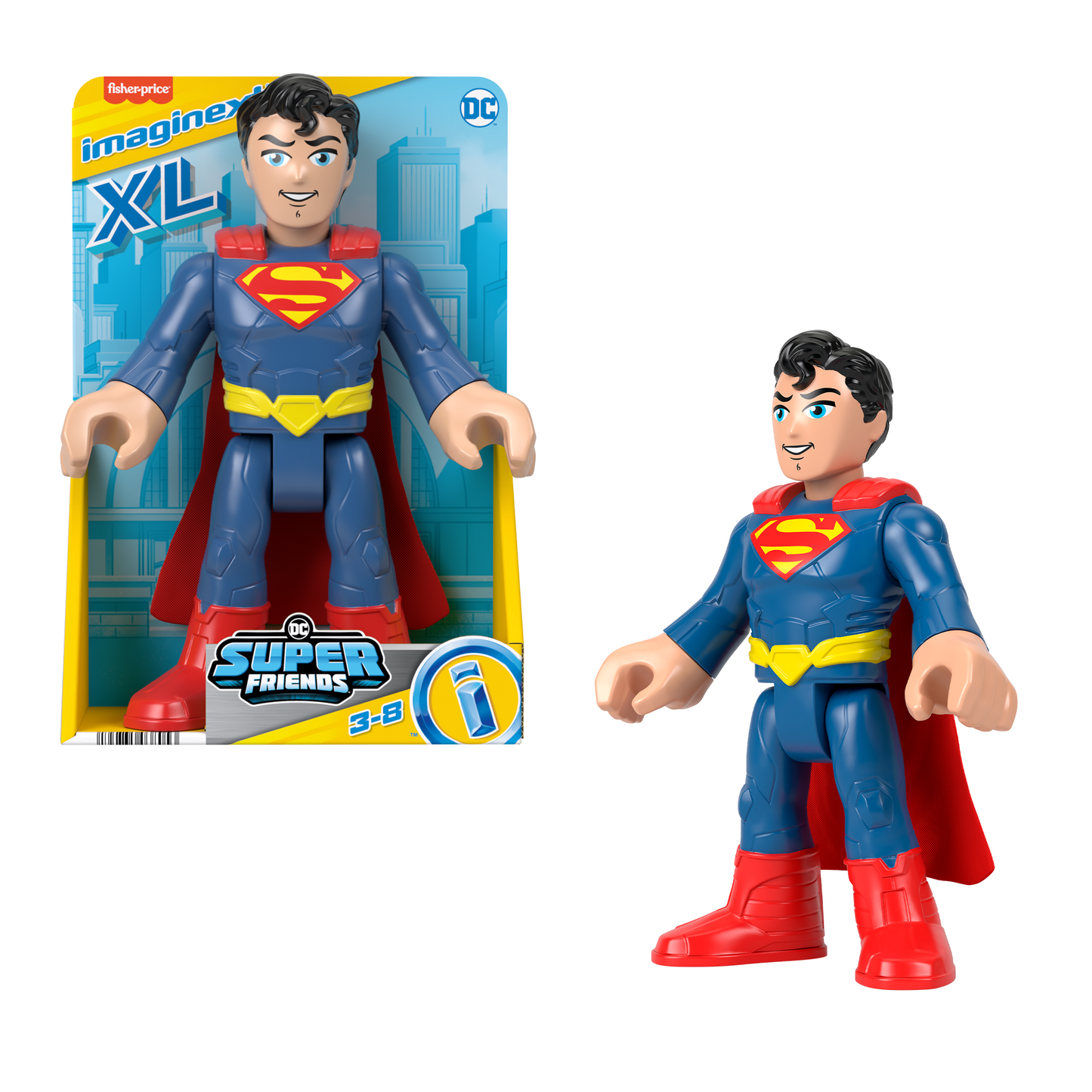 Imaginext DC Super Friends Superman XL Figure, 10-inch Poseable Preschool Toy
