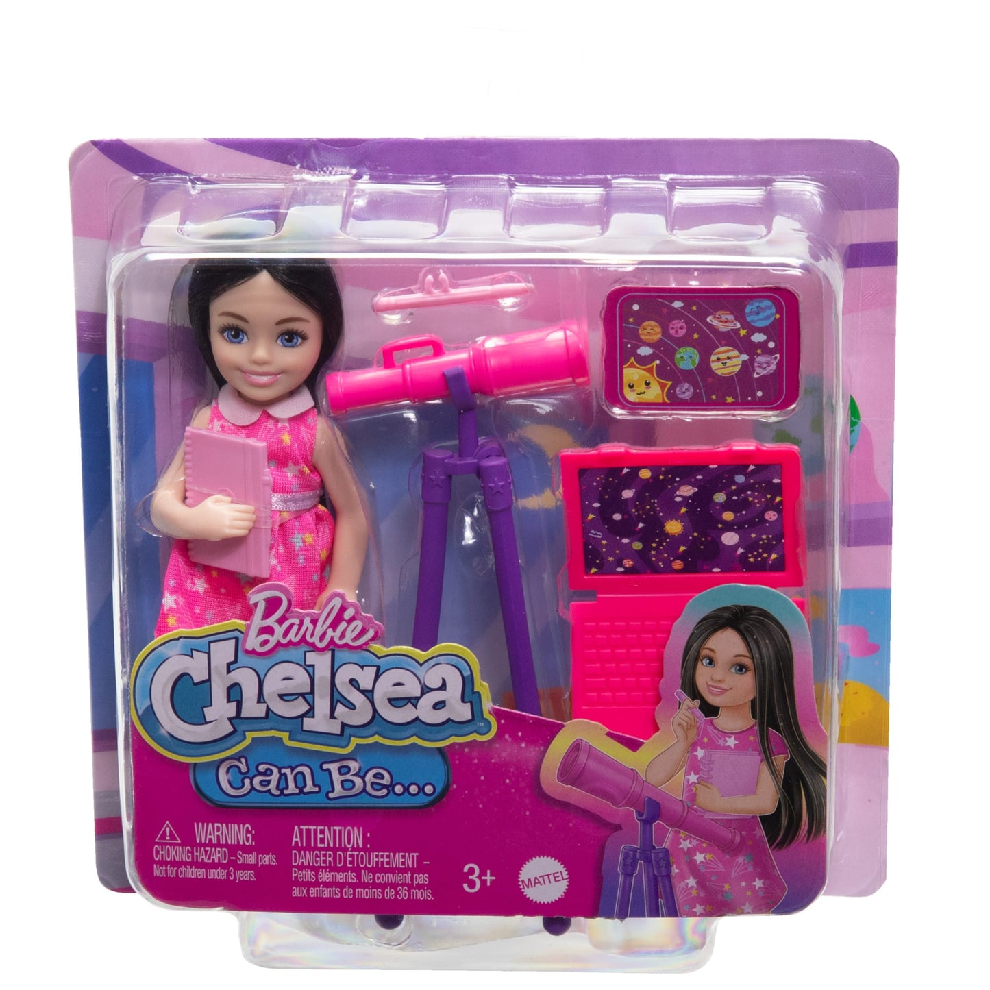 Barbie  Chelsea  Poupée Astronome et Accessoires, Brunette