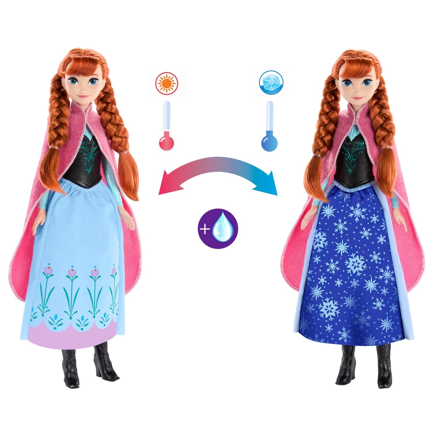 Disney Frozen Magical Skirt Anna Fashion Doll With Color-Change Skirt, inspired By Disney Movie
