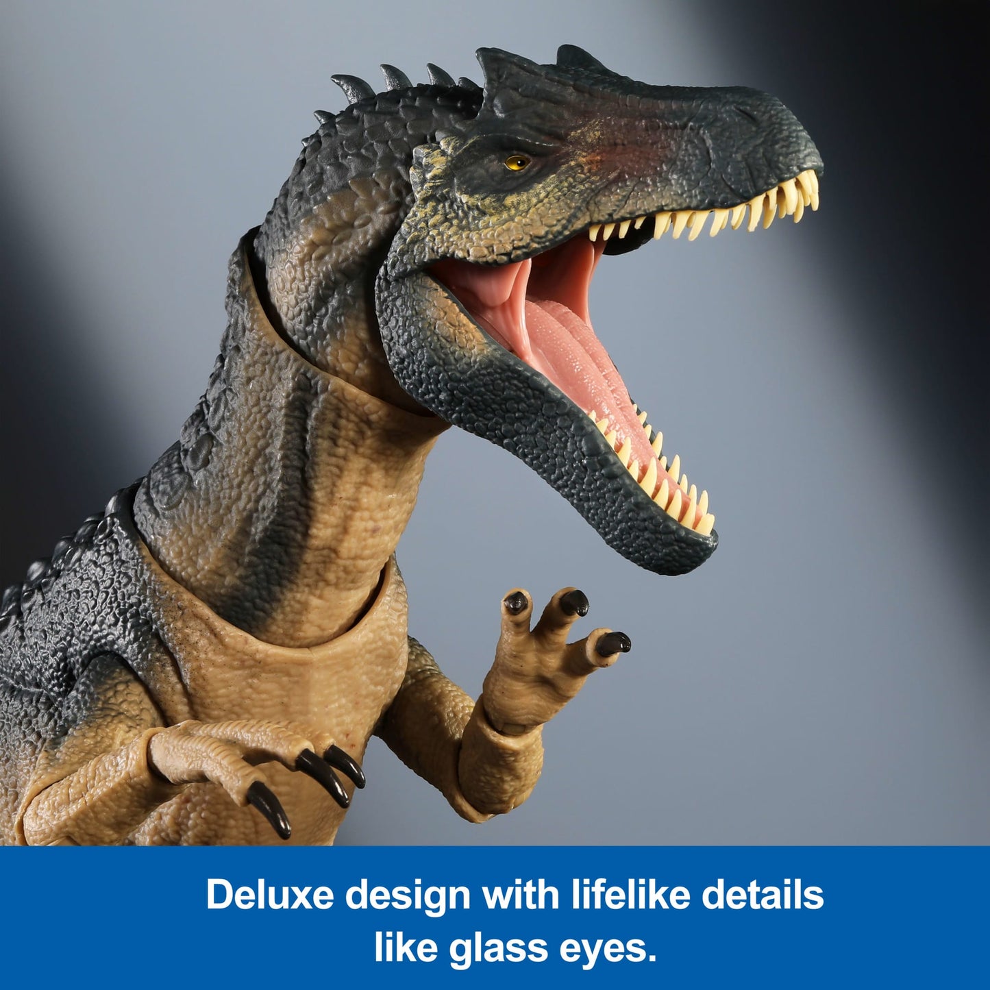 Jurassic World Hammond Collection Allosaurus Dinosaur Action Figure With Glass Eyes, Wired Tail