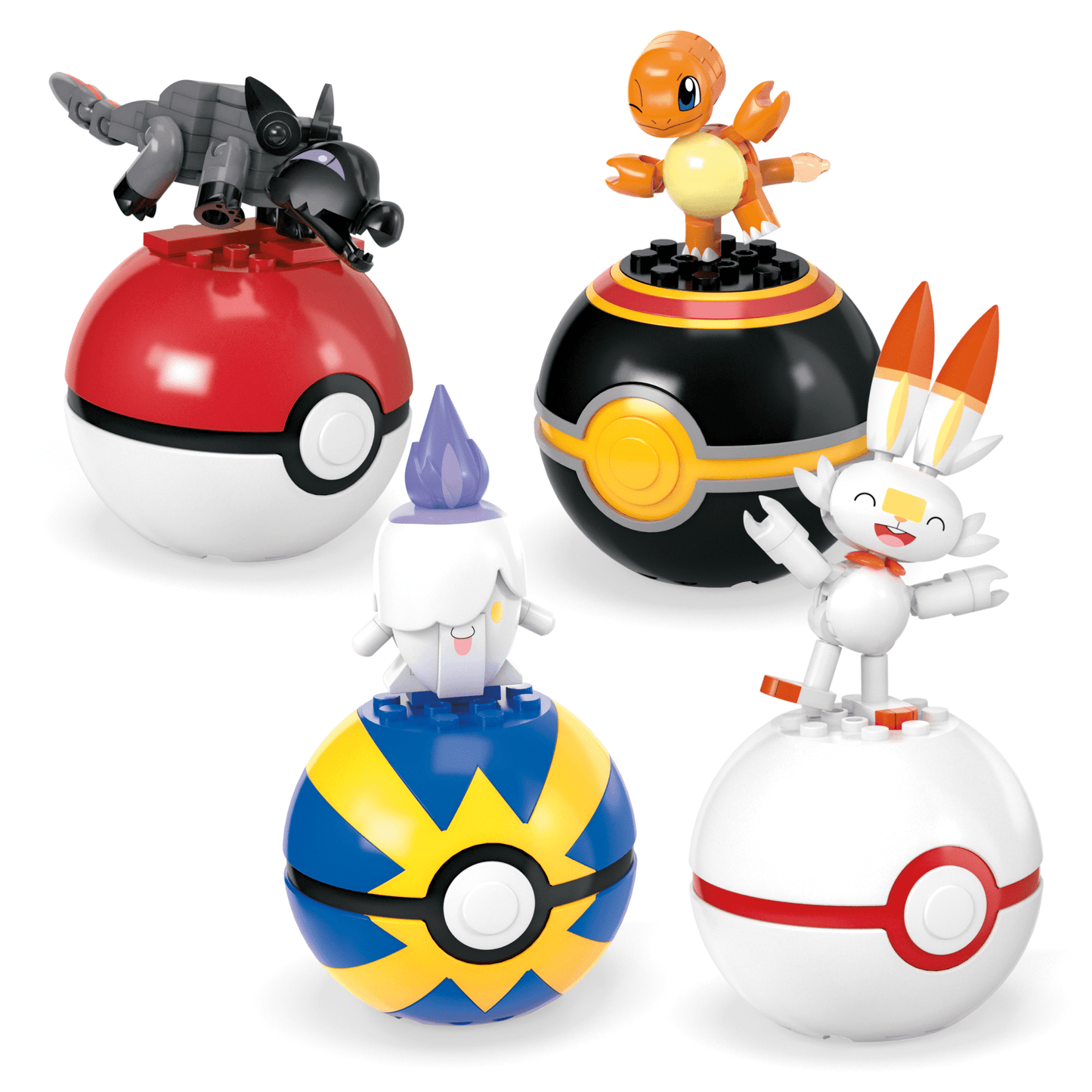 MEGA Pokémon Fire-Type Team Building Toy Kit, 4 Action Figures (105 Pieces) For Kids