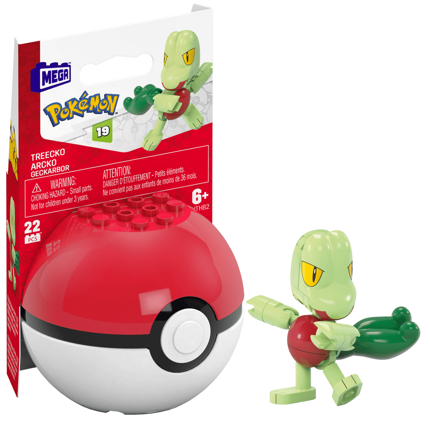 Mega  Pokémon  Figurine Articulée  Arcko, 22Pièces