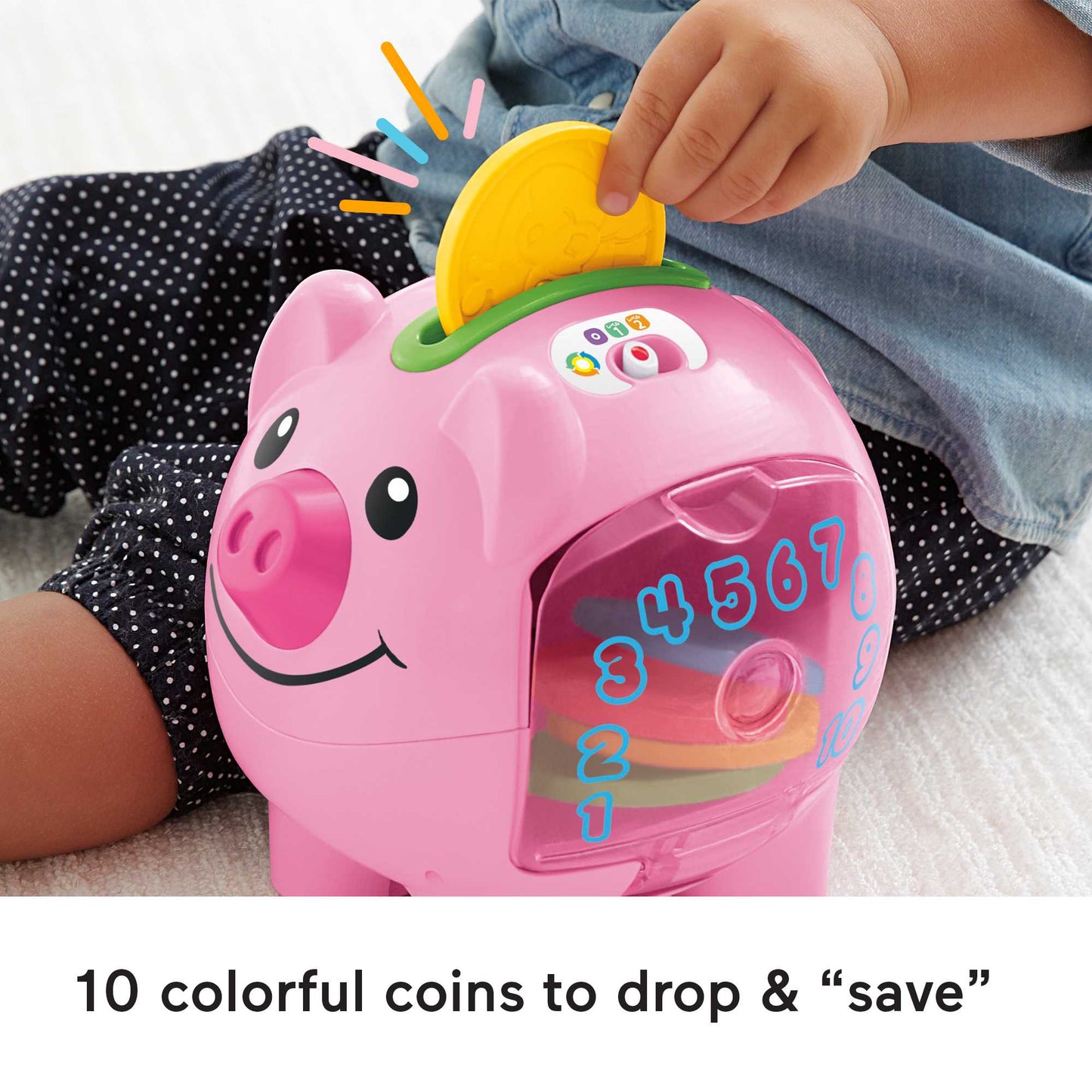 Fisher-Price Laugh & Learn Smart Stages Piggy Bank Baby & Toddler Learning Toy