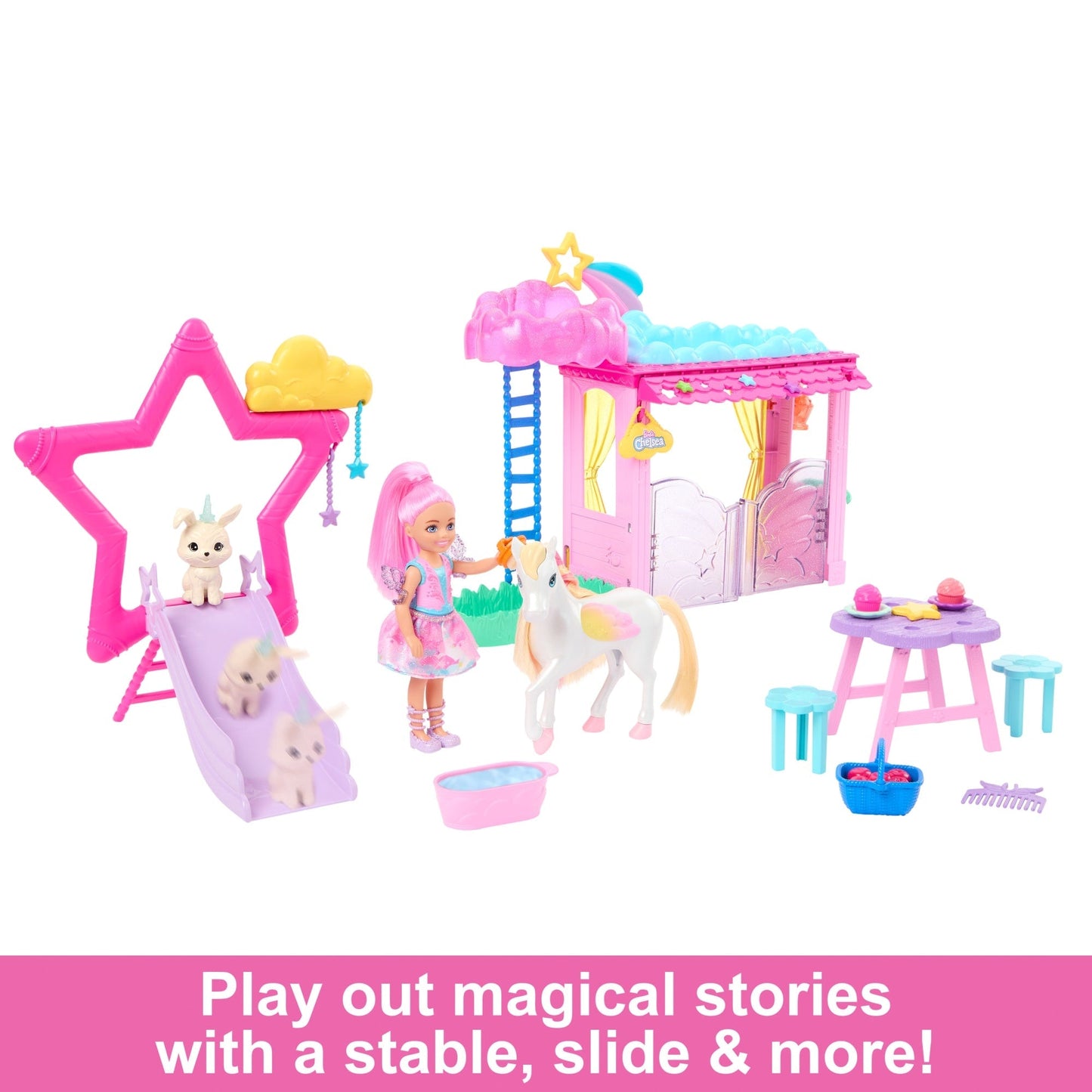 Barbie A Touch Of Magic Chelsea Doll Playset With Baby Pegasus, Winged Horse Toys