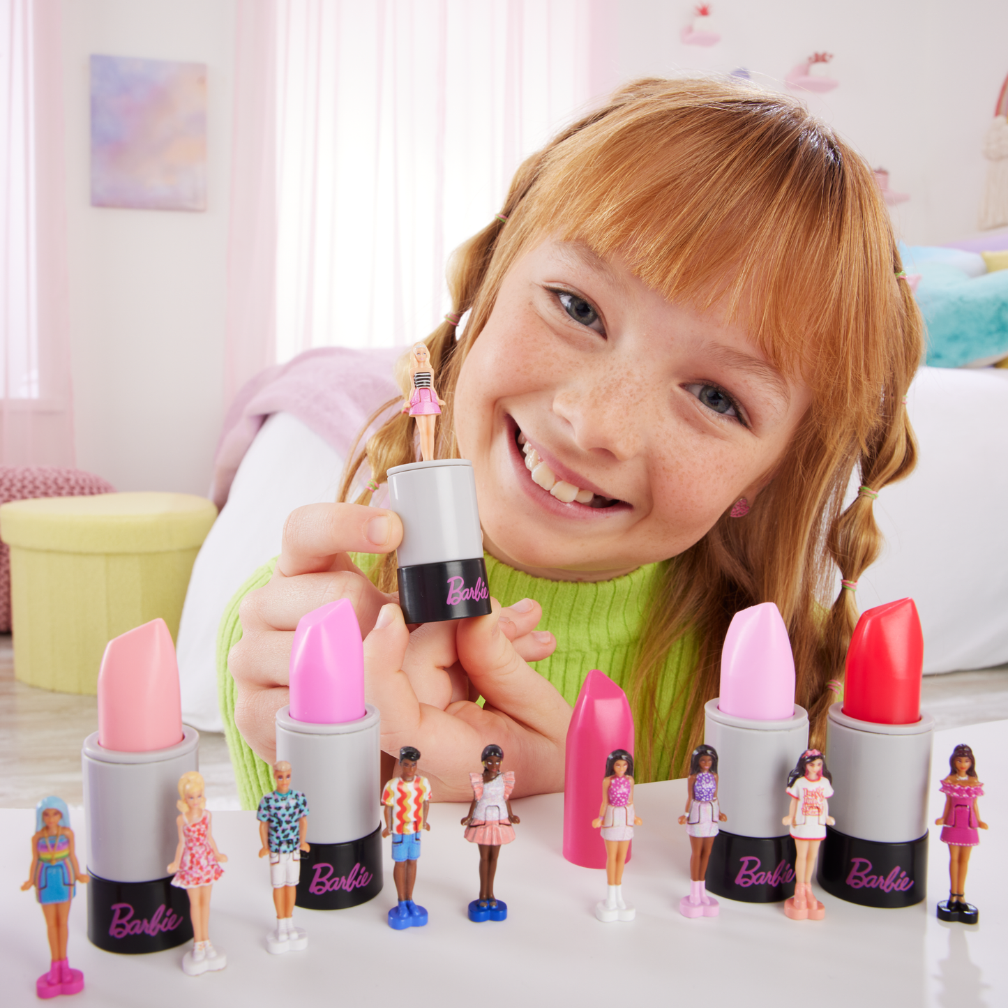 Barbie Mini Barbieland Fashionistas Dolls, 1.5-inch Dolls in Lipstick Tube, Surprise Reveal
