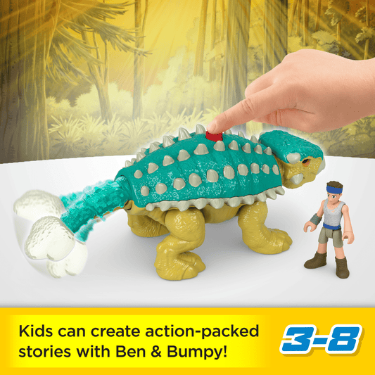 Imaginext Jurassic World Bumpy & Ben Dinosaur Toy Set For Preschool Kids, 2 Pieces