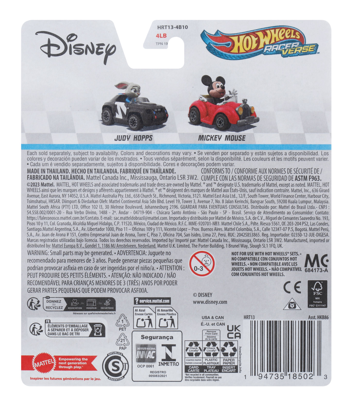 Hot Wheels RacerVerse Veículo de Brinquedo Judy Hopps