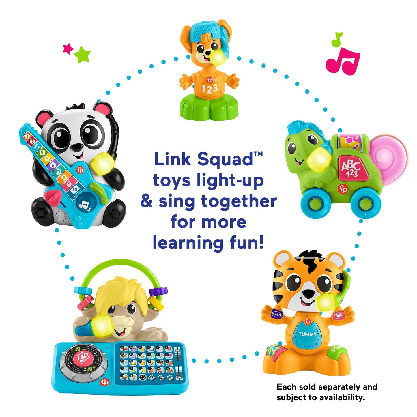 Fisher-Price Link Squad Crawl ‘n Colors Chameleon Baby Learning Toy With Music & Lights