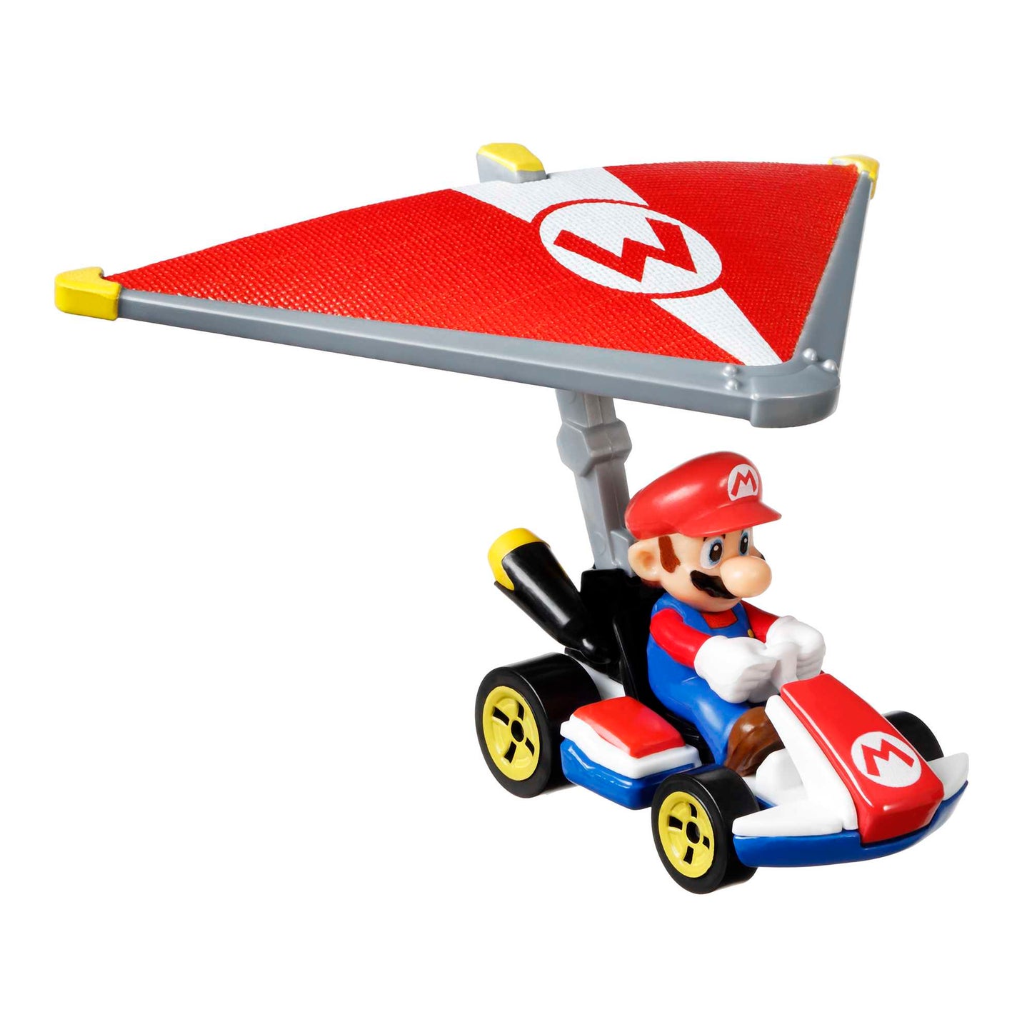 Hot Wheels Mario Kart Vehículo de Juguete Mario Estándar Kart con Super Glider