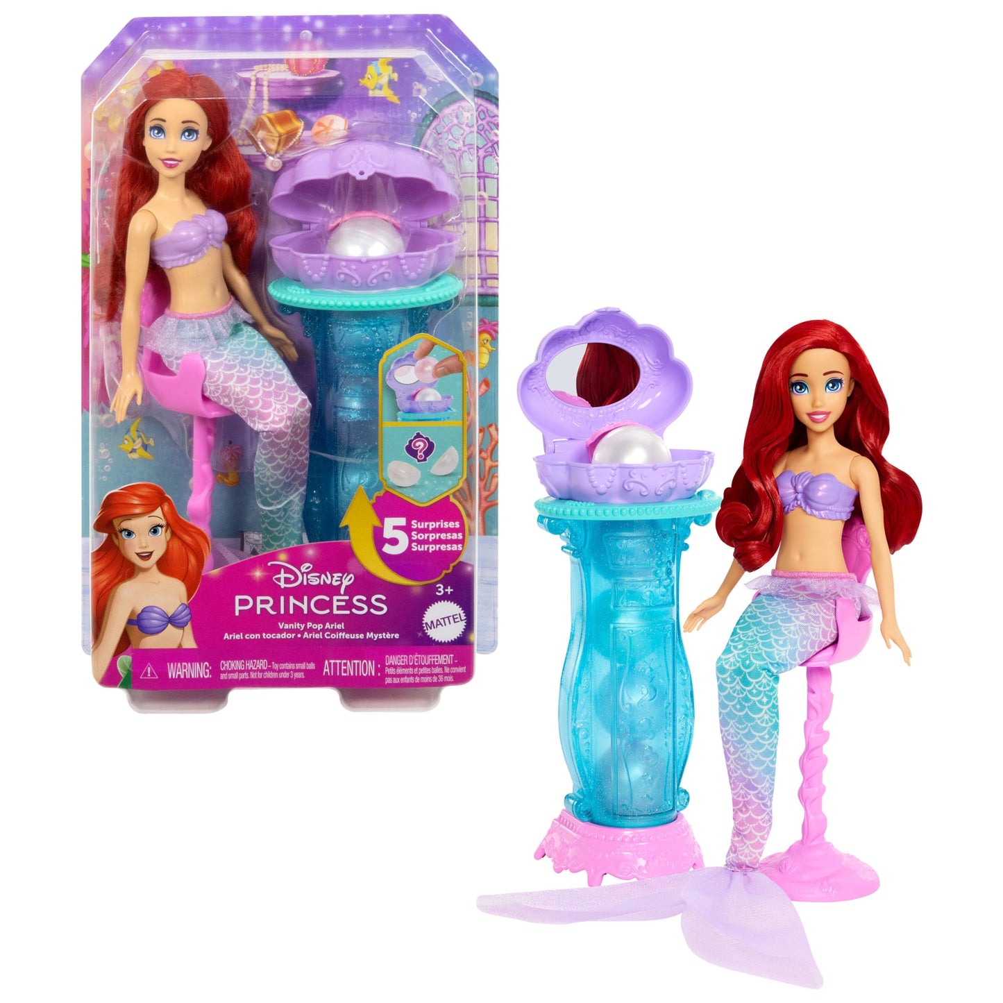 Disney Princesa Boneca Ariel com Acessórios Surpresa